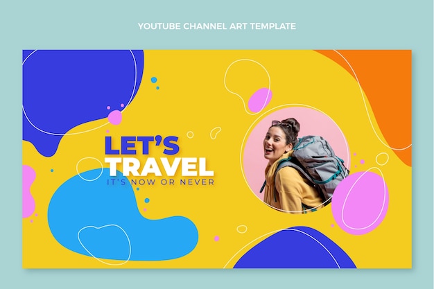 Flat design viagem aventura arte do canal do youtube