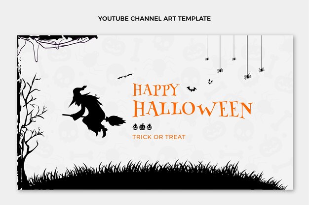 Flat happy halloween arte do canal do youtube