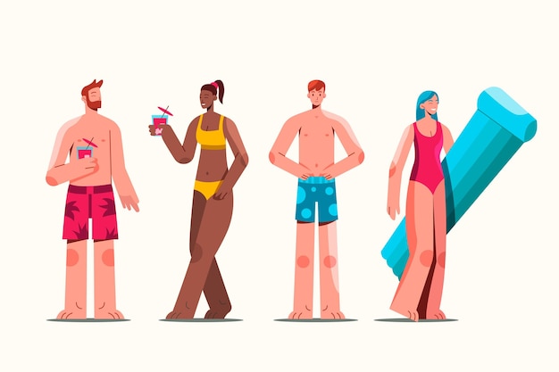 Flat people com coleção de roupas de verão