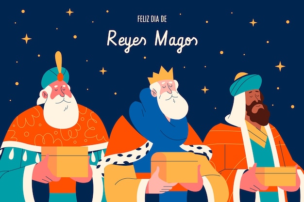 Flat reyes magos de fundo