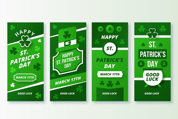 Flat st. histórias do instagram do dia de patrick