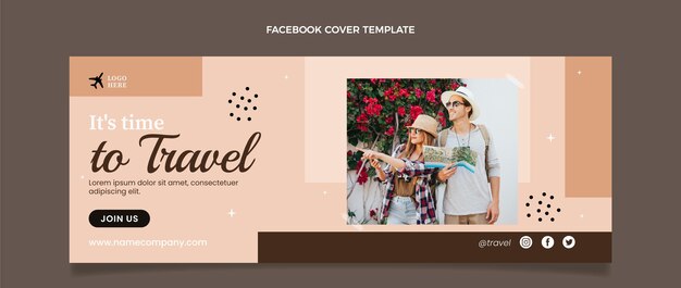 Flat travel facebook cover