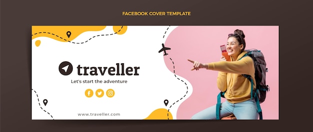 Flat travel facebook cover