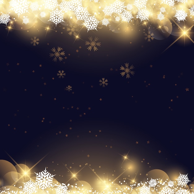 Flocos de neve e estrelas de Natal