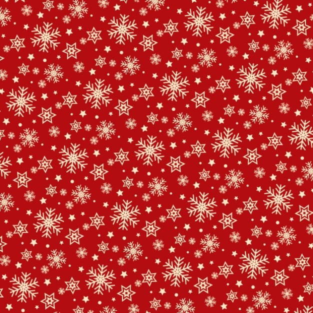 Flocos de neve e estrelas de padrão vermelho