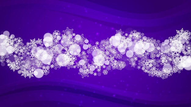 Flocos de neve ultra violetas do natal e do ano novo Vetor Premium