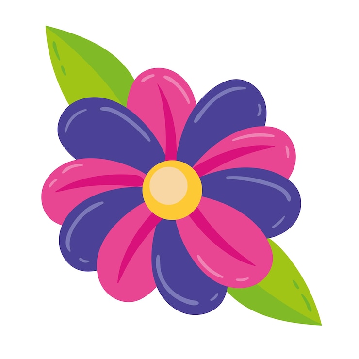 Vetor grátis flor exótica com folhas
