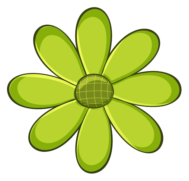 Vetor grátis flor única na cor verde