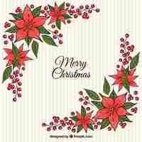 Vetor grátis floral background merry christmas