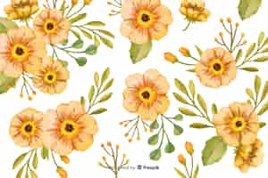 Vetor grátis floral fundo aquarela com cores suaves