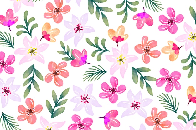 Floral fundo aquarela com cores suaves