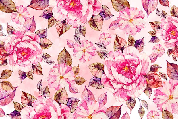 Floral fundo aquarela com cores suaves