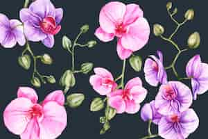 Vetor grátis floral fundo pintado à mão realista