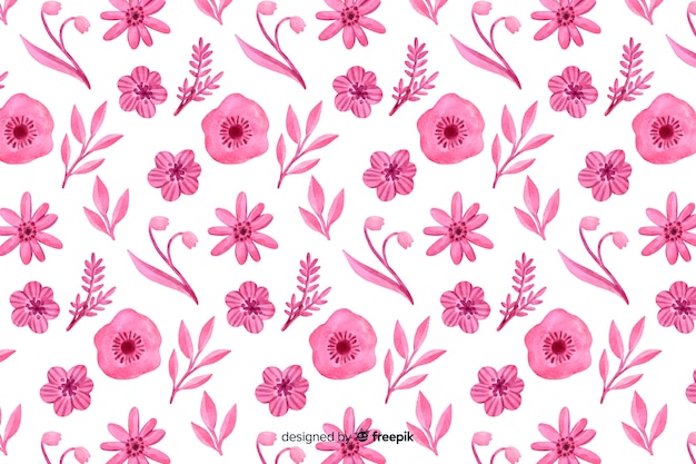 Vetor grátis floral monocromático fundo aquarela