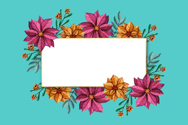 Flores de inverno com banner vazio