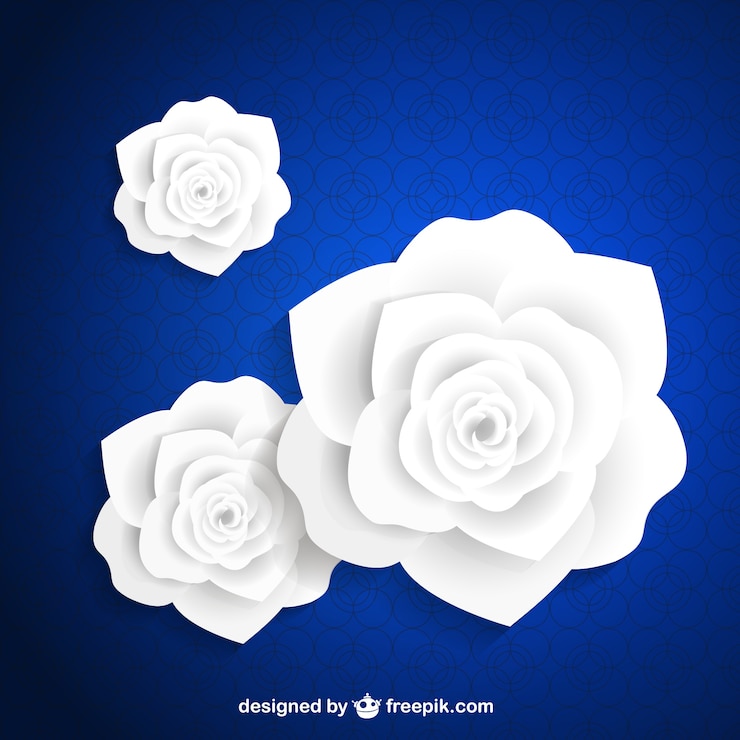 Vetor grátis flores de papel branco