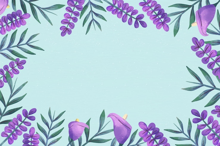 Vetor grátis flores violetas copiam o fundo floral do espaço