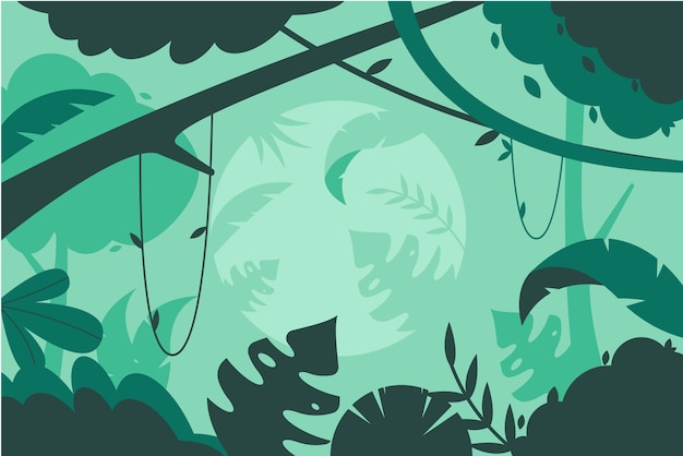 Vetor grátis floresta ilustração plana desenhada à mão