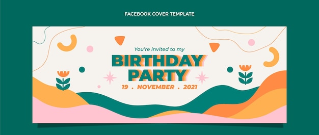 Flt design minimal aniversario capa do facebook