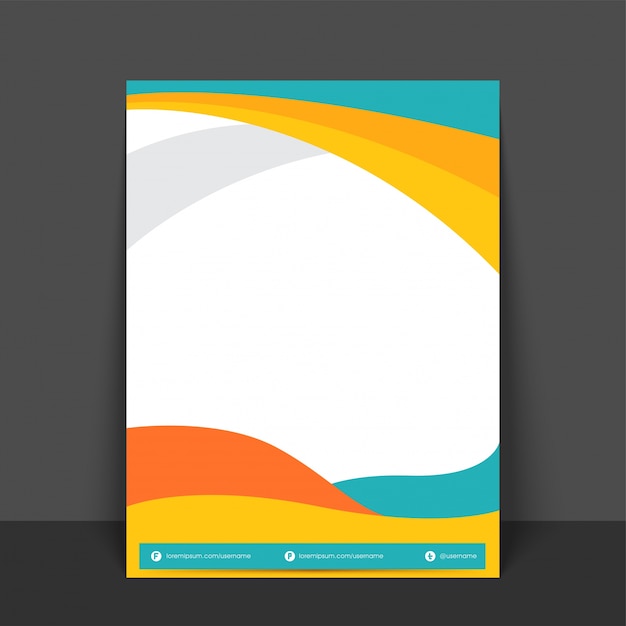 Vetor grátis flyer abstrato, modelo ou design de banner com ondas coloridas e espaço para o seu texto.