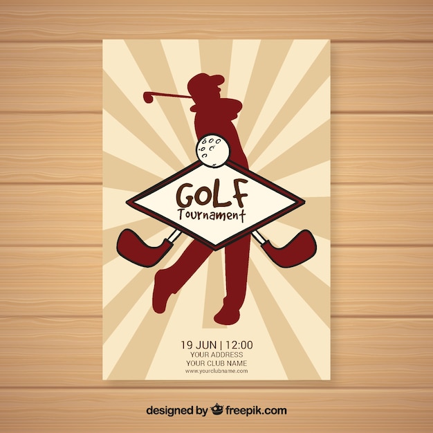 Flyer do torneio de golfe em estilo vintage