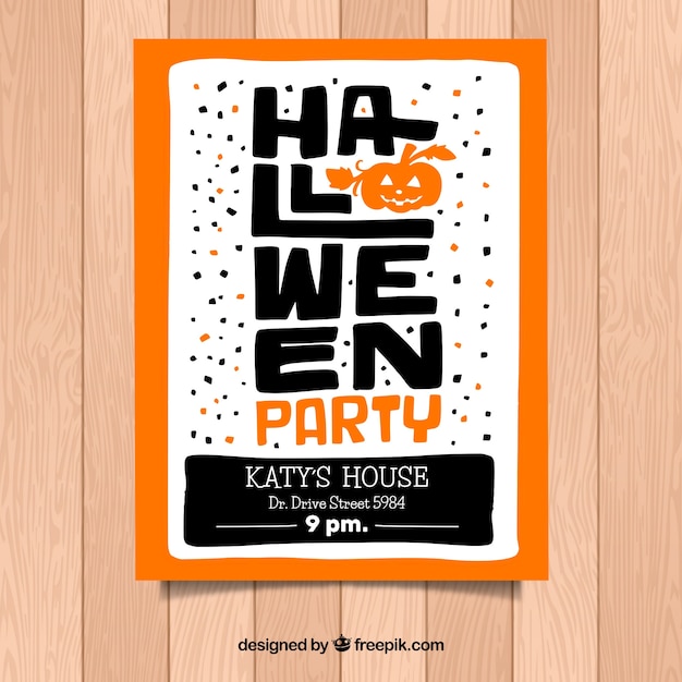 Flyer para uma festa de halloween em 3 cores