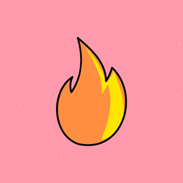 Vetor grátis fogo flamejante ilustrado em um vetor de fundo rosa