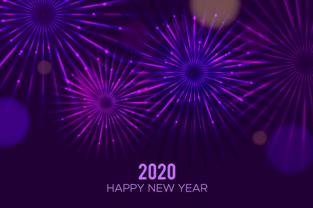 Vetor grátis fogos de artifício ano novo 2020 fundo