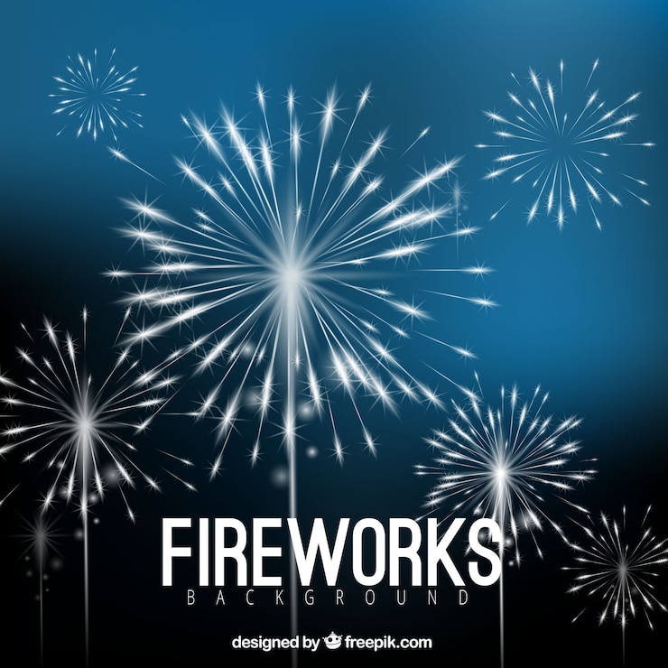 Vetor grátis fogos de artifício azuis fundo