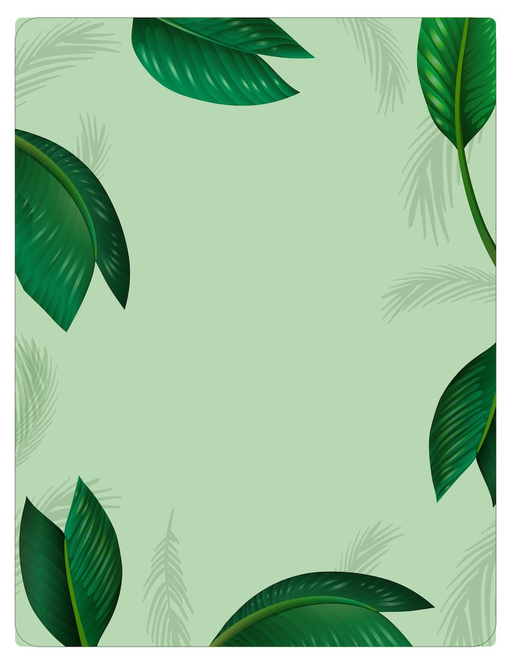 Vetor grátis folhas de bananeira tropical verde modelo de borda aframe