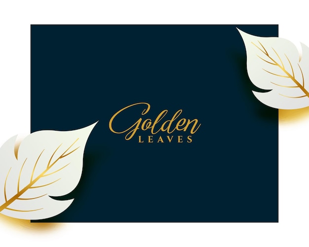 Vetor grátis folhas douradas premium com design de saudação de efeito brilhante