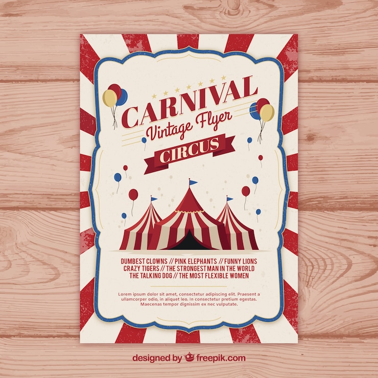Vetor grátis folheto / cartaz do partido do carnaval do vintage