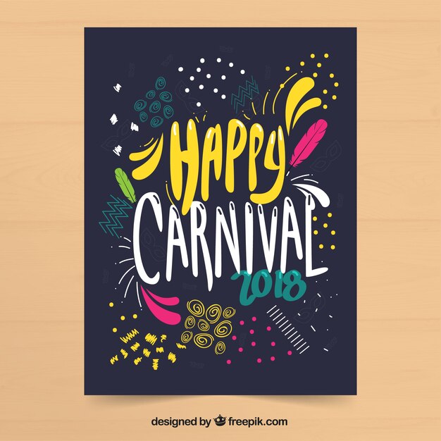 Folheto / cartaz plano do partido de carnaval brasileiro
