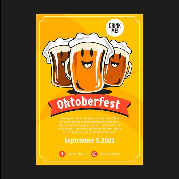 Folheto da oktoberfest desenhado à mão