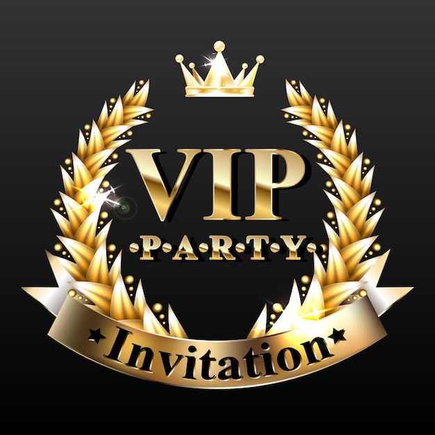 Folheto de cartaz de cartão de convite premium de festa vip