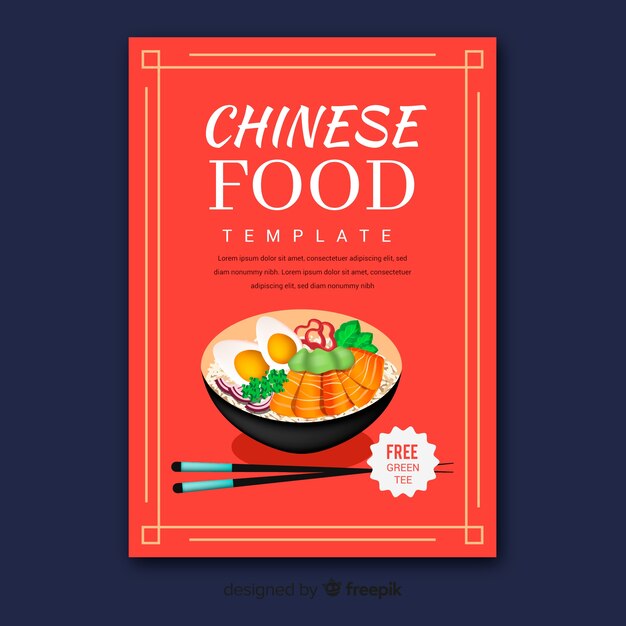 Folheto de comida chinesa