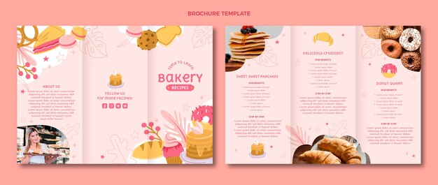 Folheto de comida de design plano