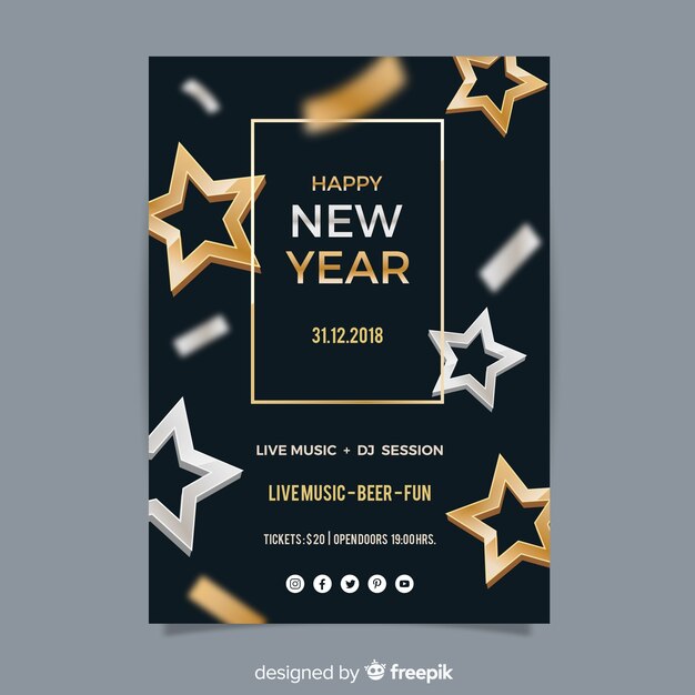 Folheto de festa de ano novo
