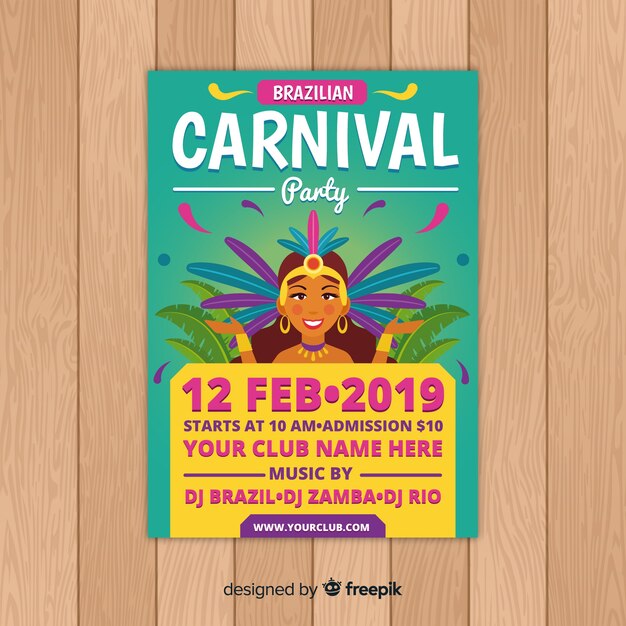 Folheto de festa de carnaval brasileiro