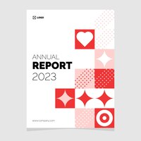 Folheto de folheto de negócios de relatório anual 2023 modelo