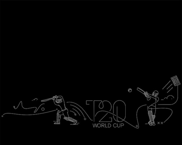 Folheto de modelo de cartaz de campeonato de críquete da copa do mundo t20 design de banner de panfleto decorado