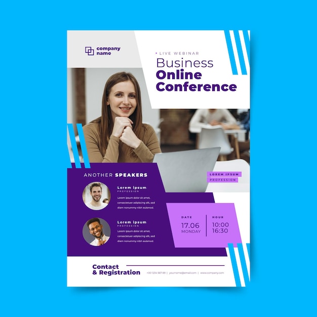 Folheto de modelo de webinar para negócios