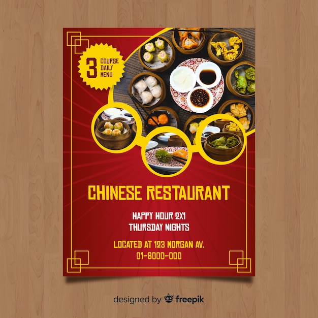 Folheto de restaurante chinês