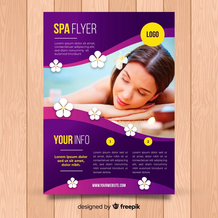 Vetor grátis folheto de spa