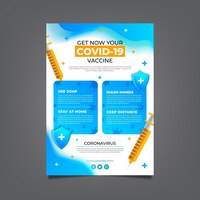 Vetor grátis folheto de vacinação de coronavírus gradiente