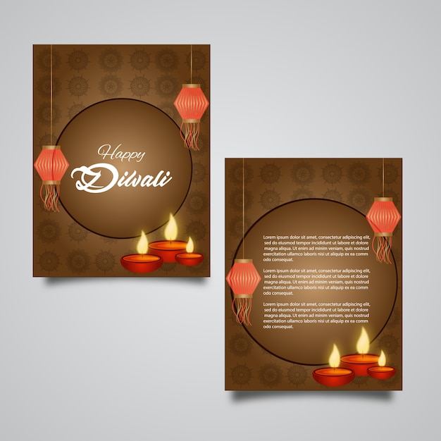 Folheto diwali vector