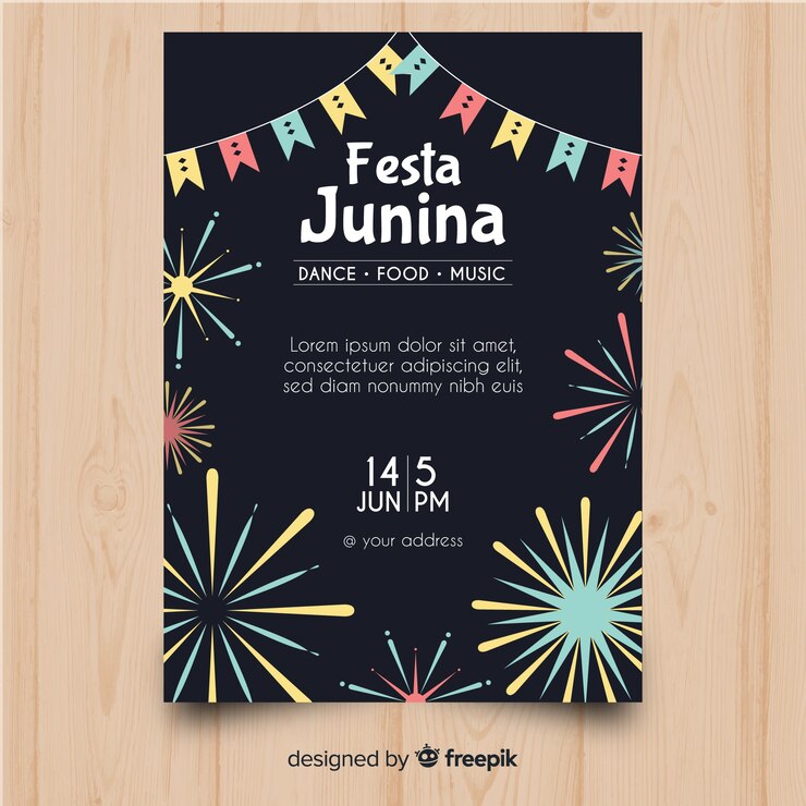 Vetor grátis folheto festa junina