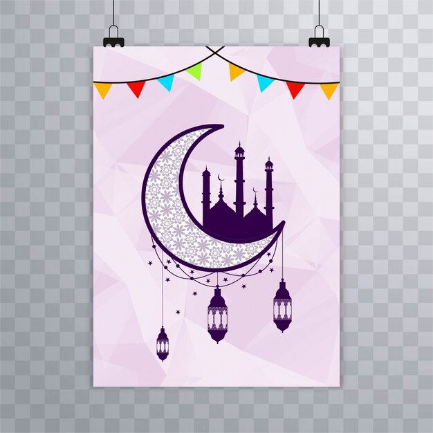 Folheto moderno de Eid Mubarak