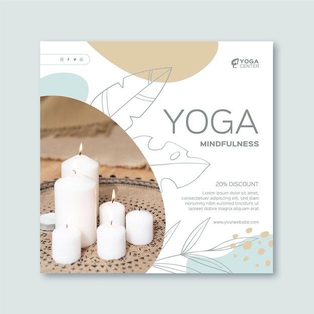 Folheto quadrado de meditação e atenção plena