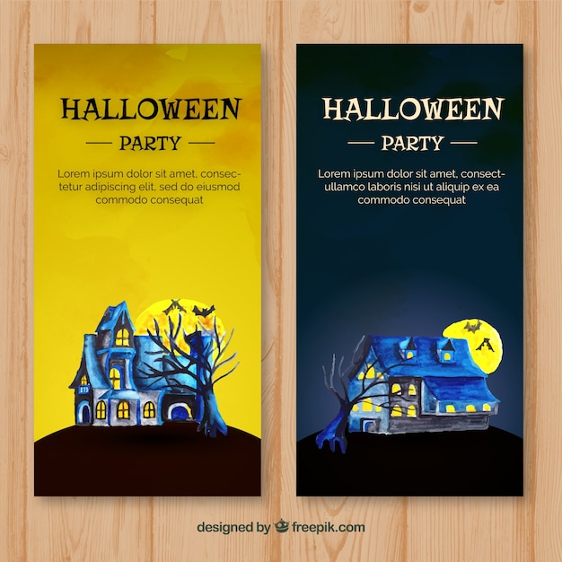 Folhetos de halloween preto e amarelo